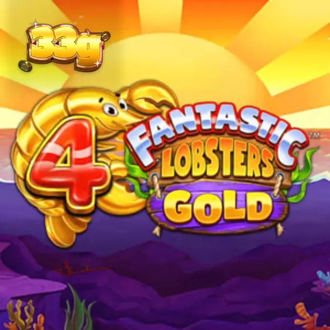 Interface visual vibrante do jogo 4 Fantastic Lobsters Gold com criaturas marinhas coloridas